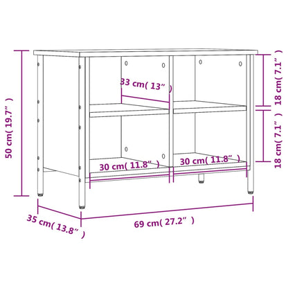 Scarpiera Nera 69x35x50 cm in Legno Multistrato - homemem39