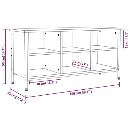 Scarpiera Nera 100x35x50 cm in Legno Multistrato - homemem39