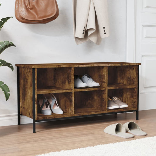 Scarpiera Rovere Fumo 100x35x50 cm in Legno Multistrato - homemem39