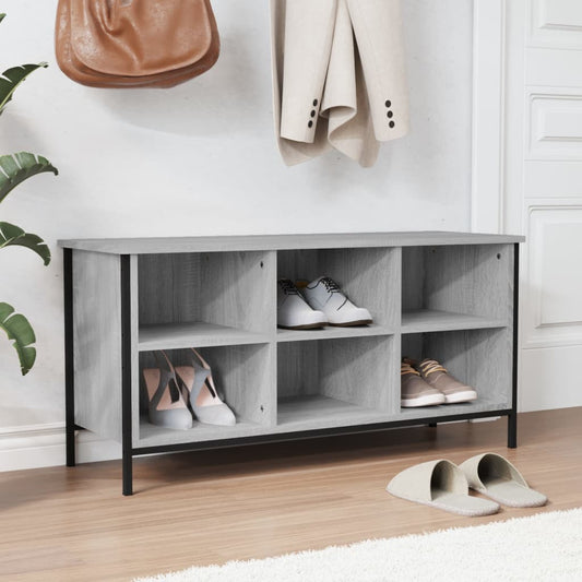 Scarpiera Grigio Sonoma 100x35x50 cm in Legno Multistrato - homemem39