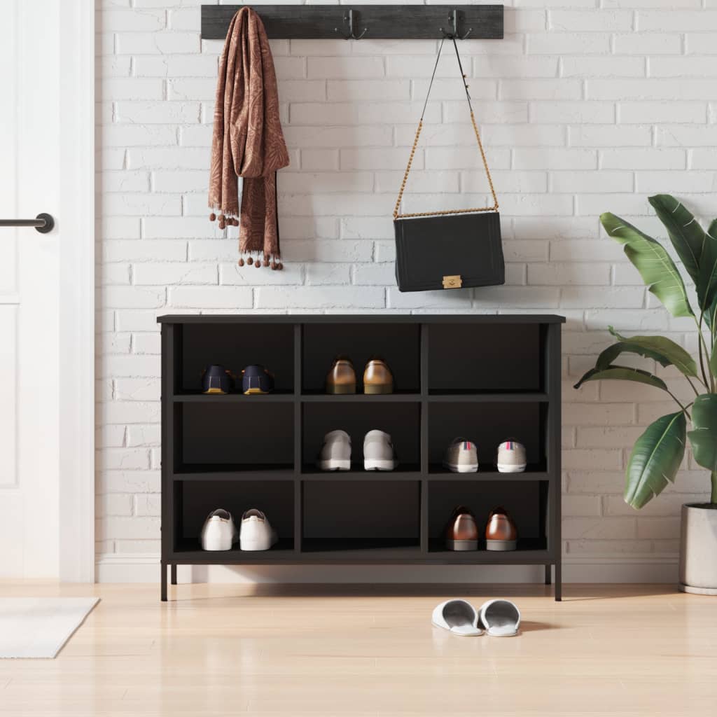 Scarpiera Nera 100x35x70 cm in Legno Multistrato - homemem39