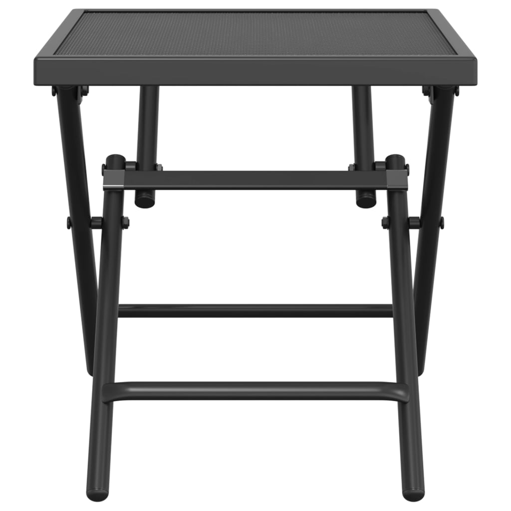 Tavolo da Giardino Pieghevole Antracite 38x38x38cm Rete Acciaio | homemem39