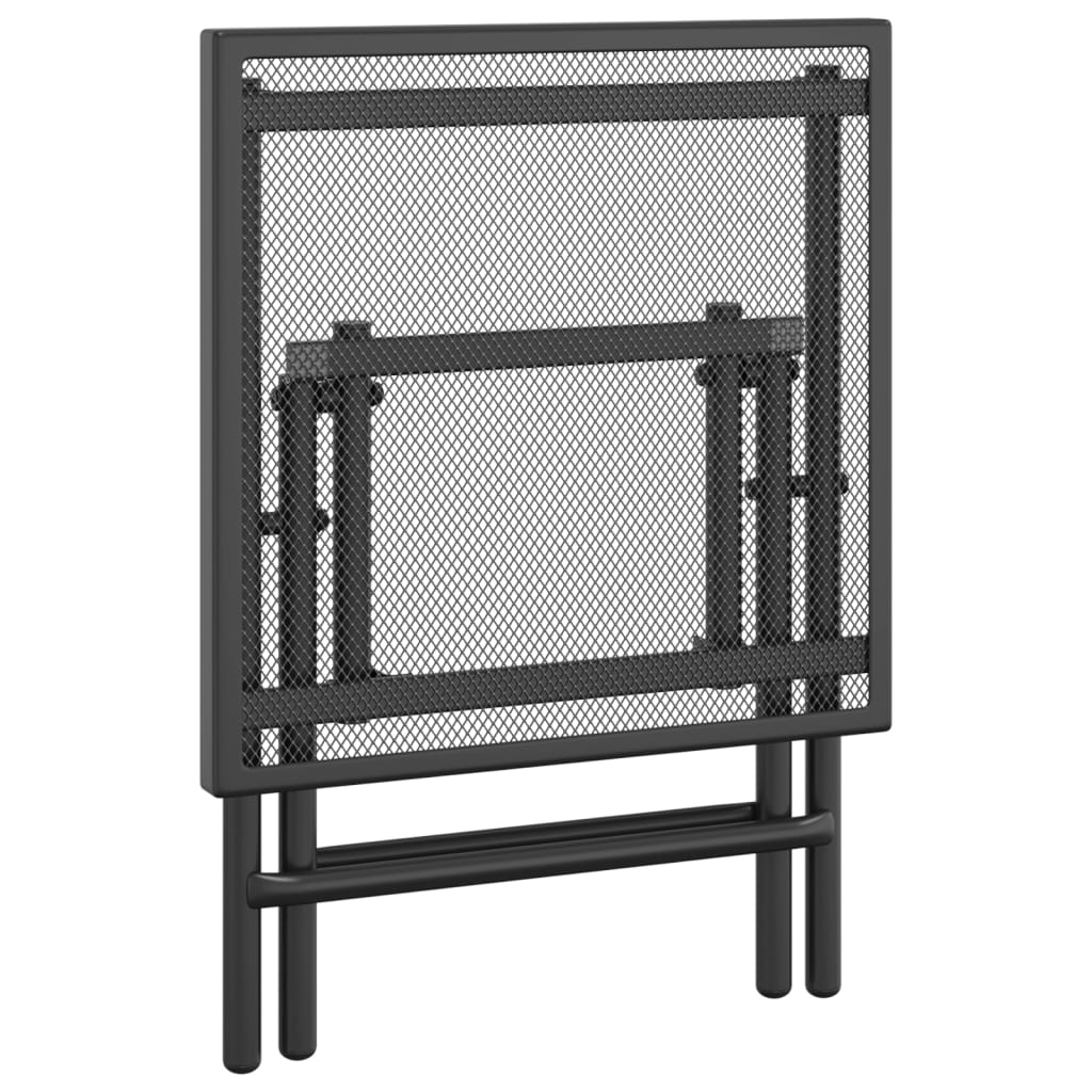 Tavolo da Giardino Pieghevole Antracite 38x38x38cm Rete Acciaio | homemem39