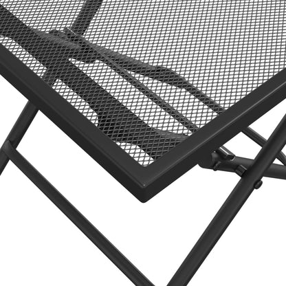 Tavolo da Giardino Pieghevole Antracite 38x38x38cm Rete Acciaio | homemem39