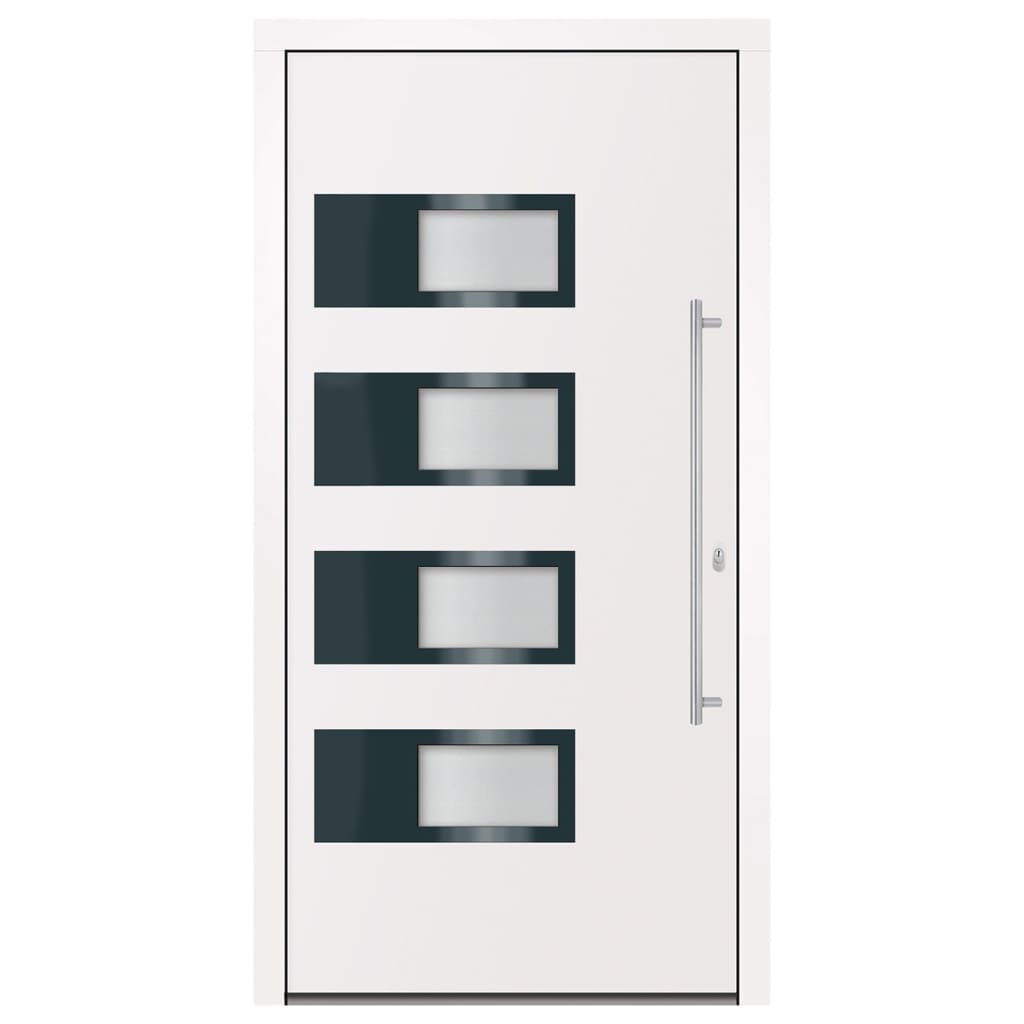 Porta Ingresso Bianca 100x200 cm in Alluminio e PVC - homemem39