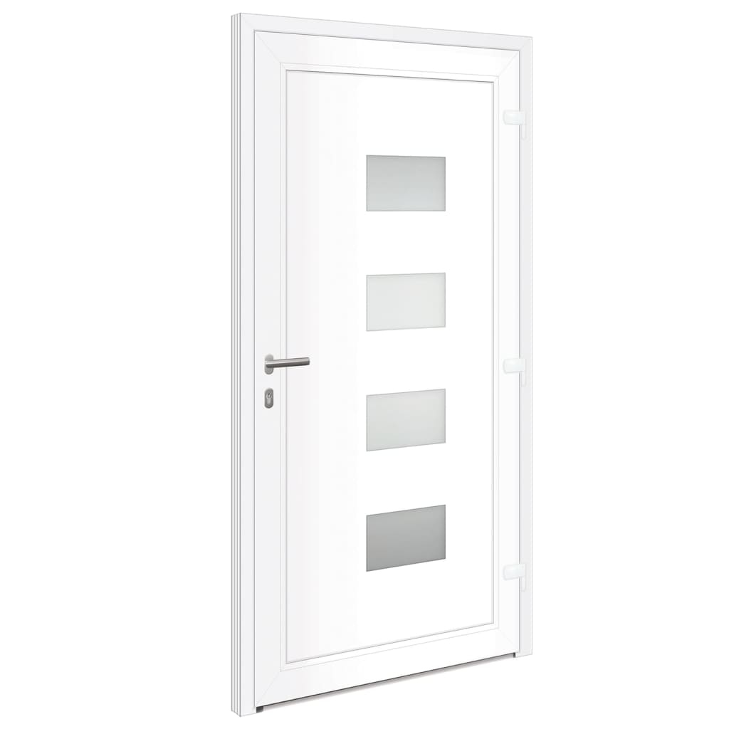 Porta Ingresso Bianca 100x200 cm in Alluminio e PVC - homemem39
