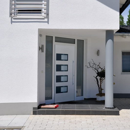 Porta Ingresso Bianca 100x200 cm in Alluminio e PVC - homemem39