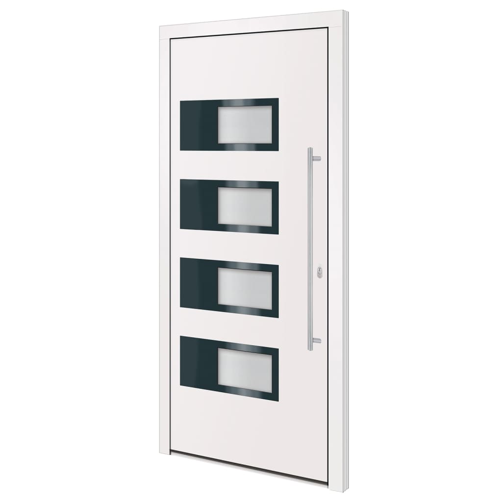 Porta Ingresso Bianca 100x210 cm in Alluminio e PVC - homemem39