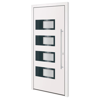 Porta Ingresso Bianca 100x210 cm in Alluminio e PVC - homemem39