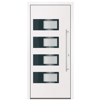 Porta Ingresso Bianca 100x210 cm in Alluminio e PVC - homemem39