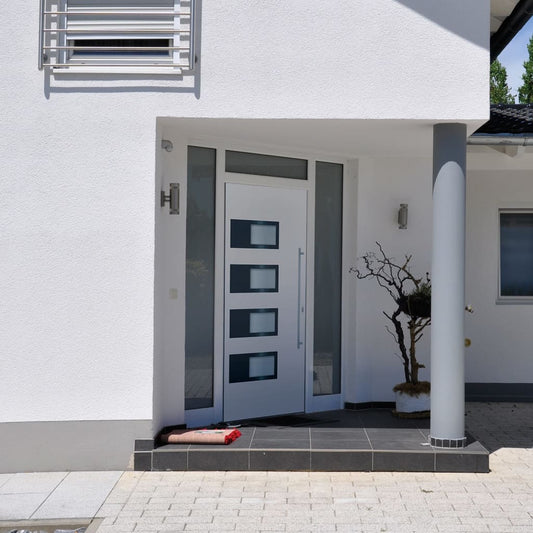 Porta Ingresso Bianca 100x210 cm in Alluminio e PVC - homemem39