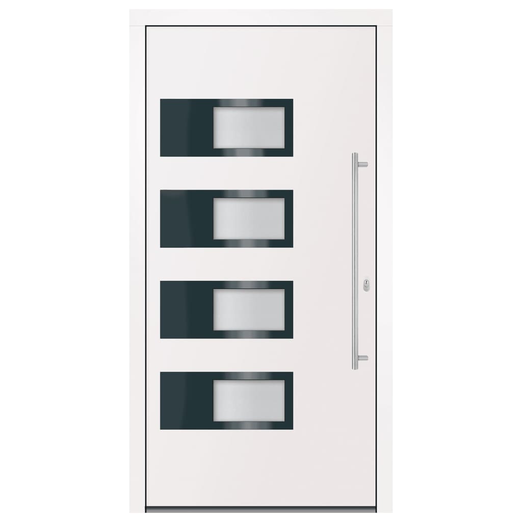 Porta Ingresso Bianca 110x210 cm in Alluminio e PVC - homemem39