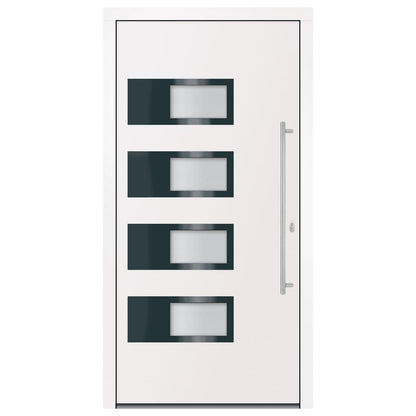 Porta Ingresso Bianca 110x210 cm in Alluminio e PVC - homemem39
