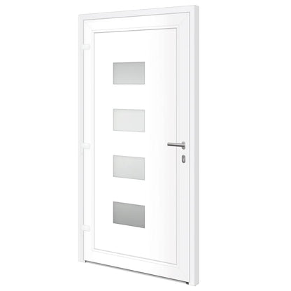 Porta Ingresso Bianca 100x200 cm in Alluminio e PVC | homemem39