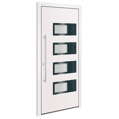 Porta Ingresso Bianca 100x210 cm in Alluminio e PVC - homemem39