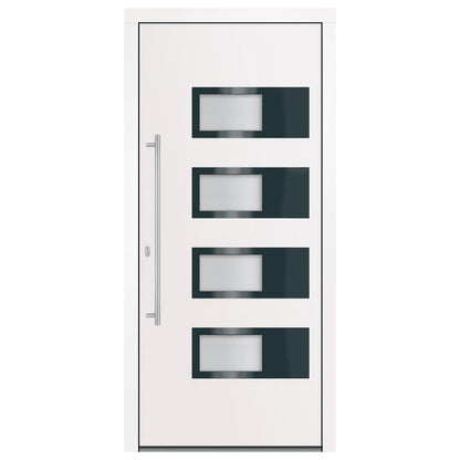 Porta Ingresso Bianca 100x210 cm in Alluminio e PVC - homemem39