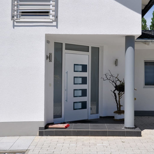 Porta Ingresso Bianca 110x210 cm in Alluminio e PVC - homemem39