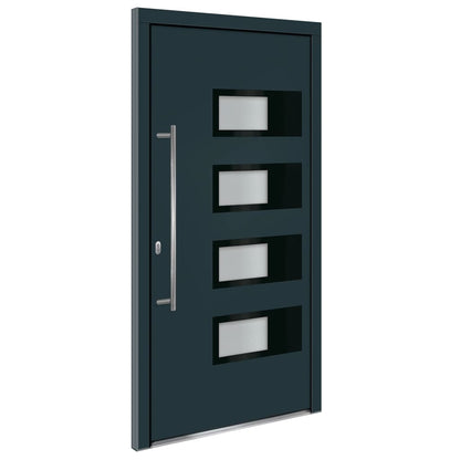 Porta Ingresso Antracite 100x200 cm in Alluminio e PVC | homemem39