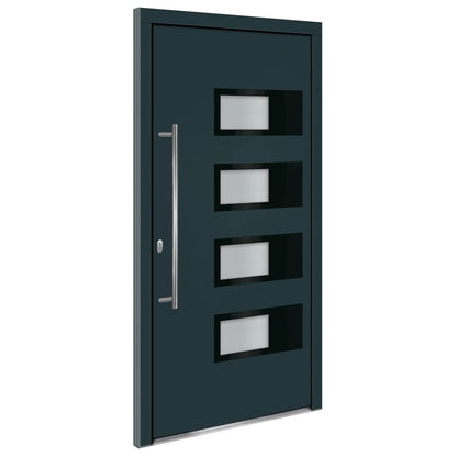 Porta Ingresso Antracite 110x210 cm in Alluminio e PVC - homemem39
