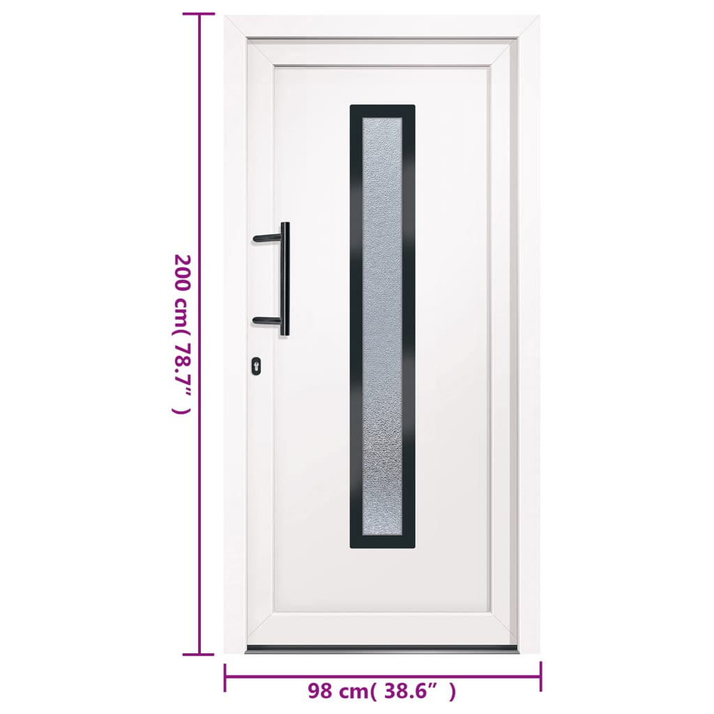 Porta Ingresso Bianca 98x200 cm in PVC - homemem39