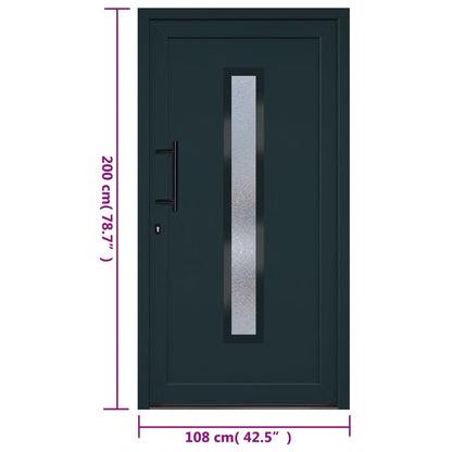 Porta Ingresso Antracite 108x200 cm in PVC - homemem39