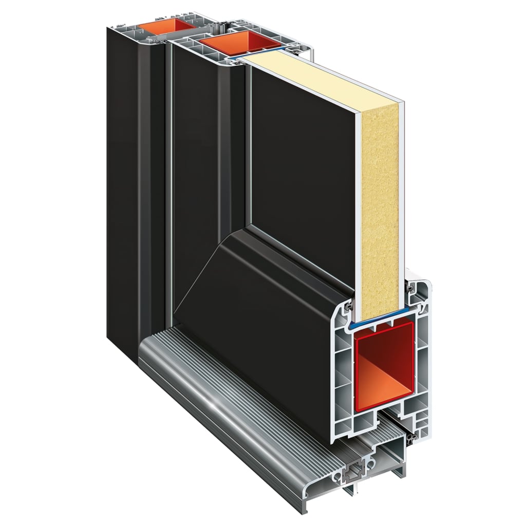 Porta Ingresso Antracite 108x208 cm in PVC - homemem39