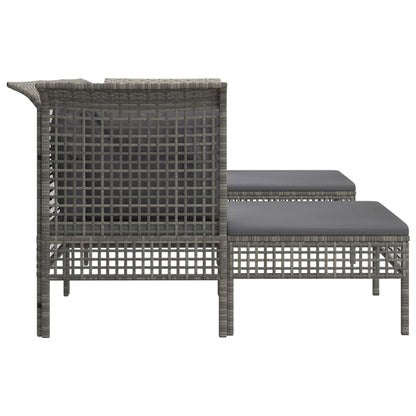 Set Divani da Giardino 5 pz con Cuscini in Polyrattan Grigio - homemem39