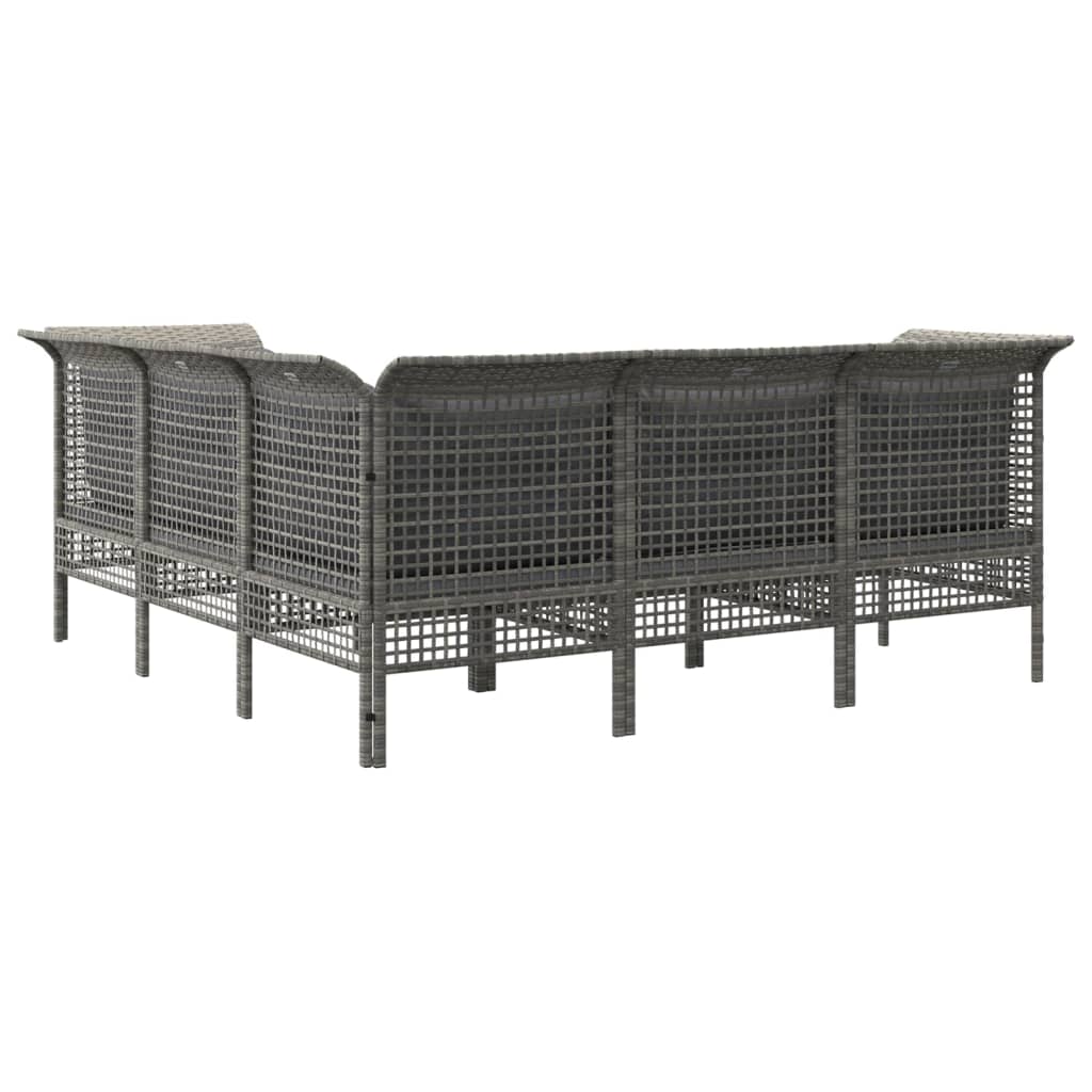 Set Divani da Giardino 5 pz con Cuscini in Polyrattan Grigio - homemem39
