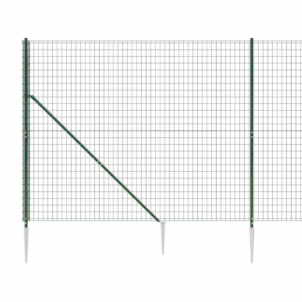 Recinzione Metallica con Picchetti Ancoraggio Verde 2,2x25 m - homemem39
