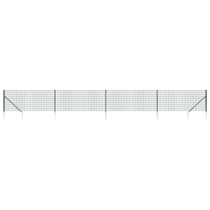 Recinzione Metallica con Picchetti Ancoraggio Verde 1,1x10 m