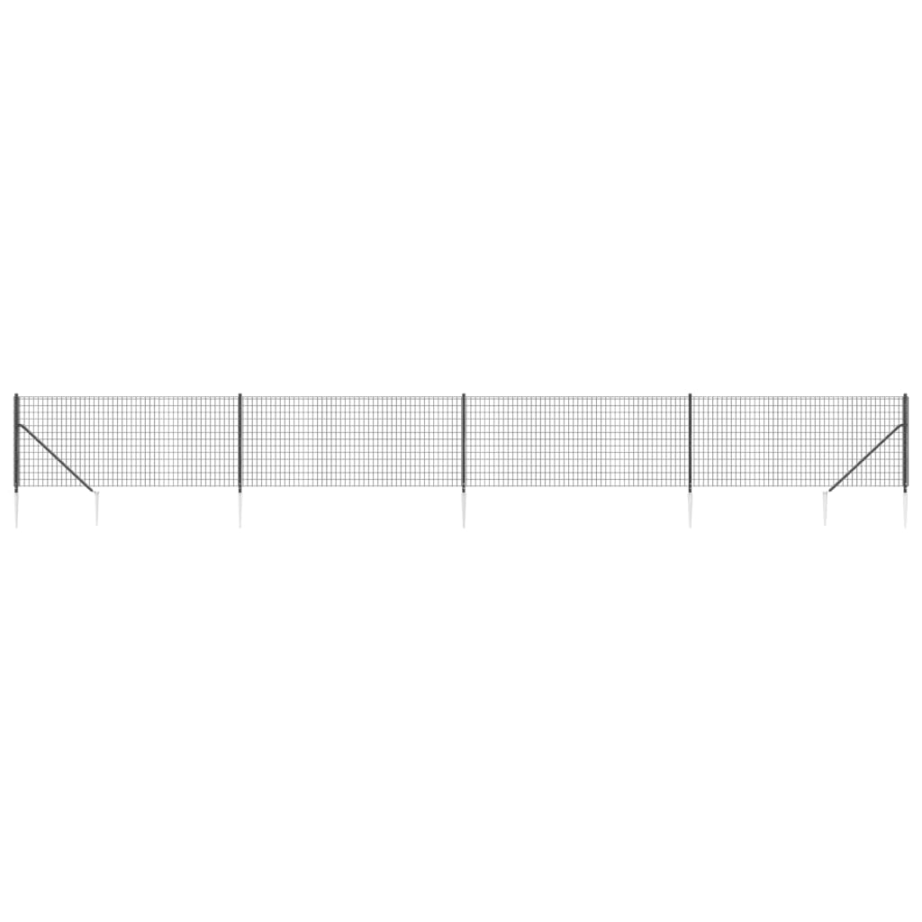 Recinzione Metallica con Picchetti Ancoraggio Antracite 1,1x10m | homemem39