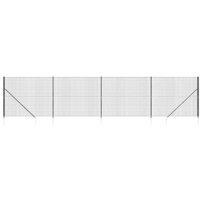 Recinzione Metallica con Picchetti Ancoraggio Antracite 1,4x10m | homemem39