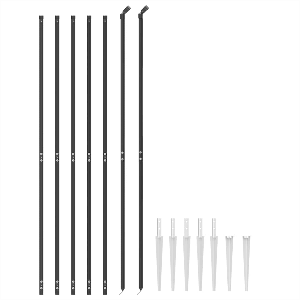 Recinzione Metallica con Picchetti Ancoraggio Antracite 1,4x10m | homemem39