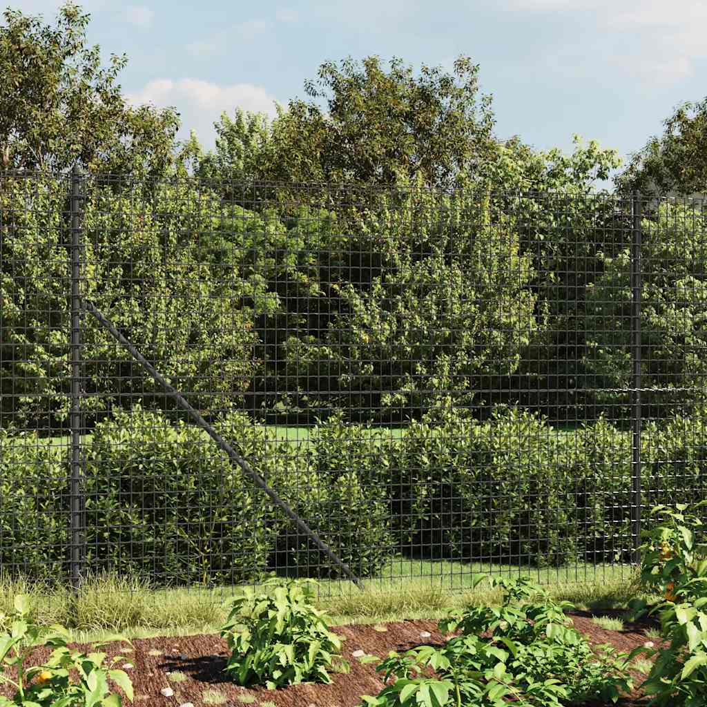 Recinzione Metallica con Picchetti Ancoraggio Antracite 2x25 m | homemem39