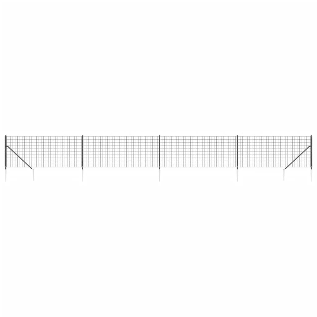 Recinzione Metallica con Picchetti Ancoraggio Antracite 1x10 m | homemem39