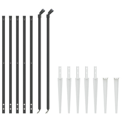 Recinzione Metallica con Picchetti Ancoraggio Antracite 1x10 m | homemem39
