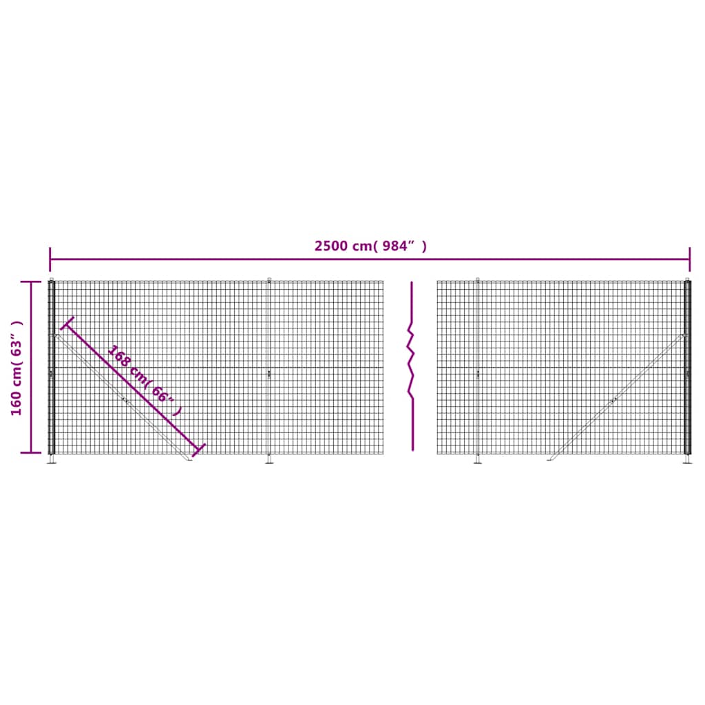 Recinzione Metallica con Flangia Antracite 1,6x25 m - homemem39