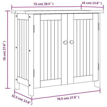 Mobile da Giardino75x35x70 cm in Legno Massello di Acacia | homemem39