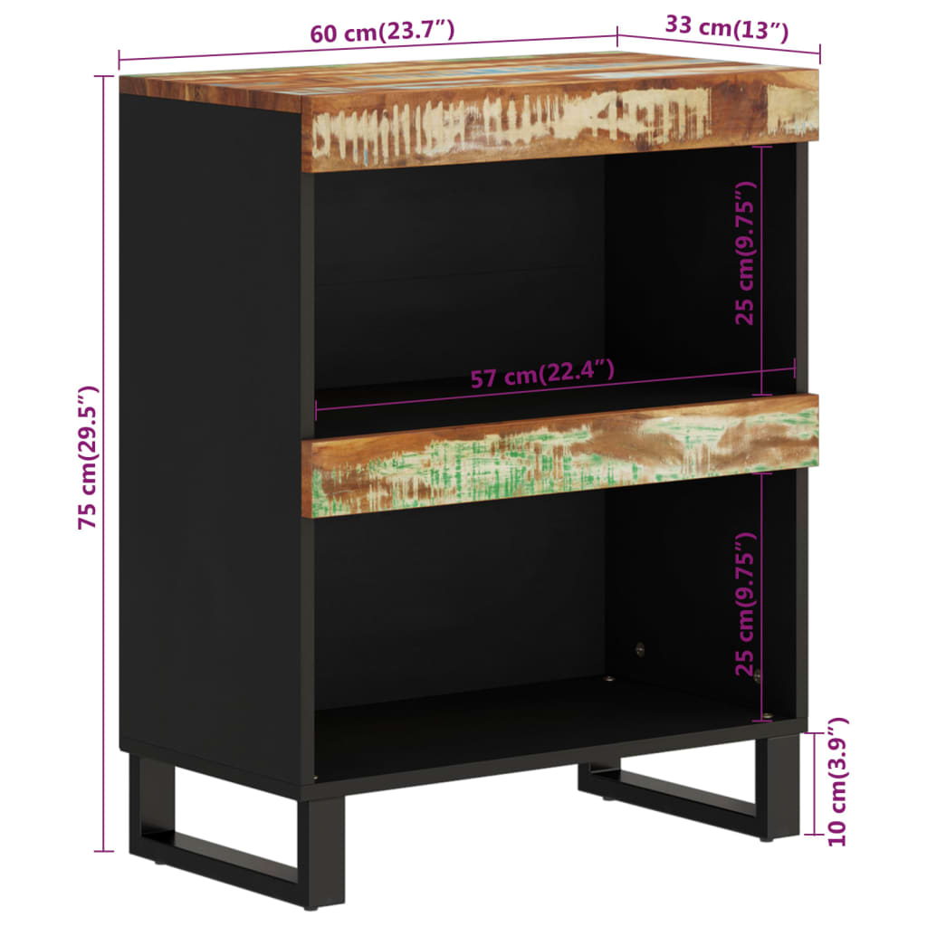 Credenza 60x33x75 cm in Legno Massello di Recupero