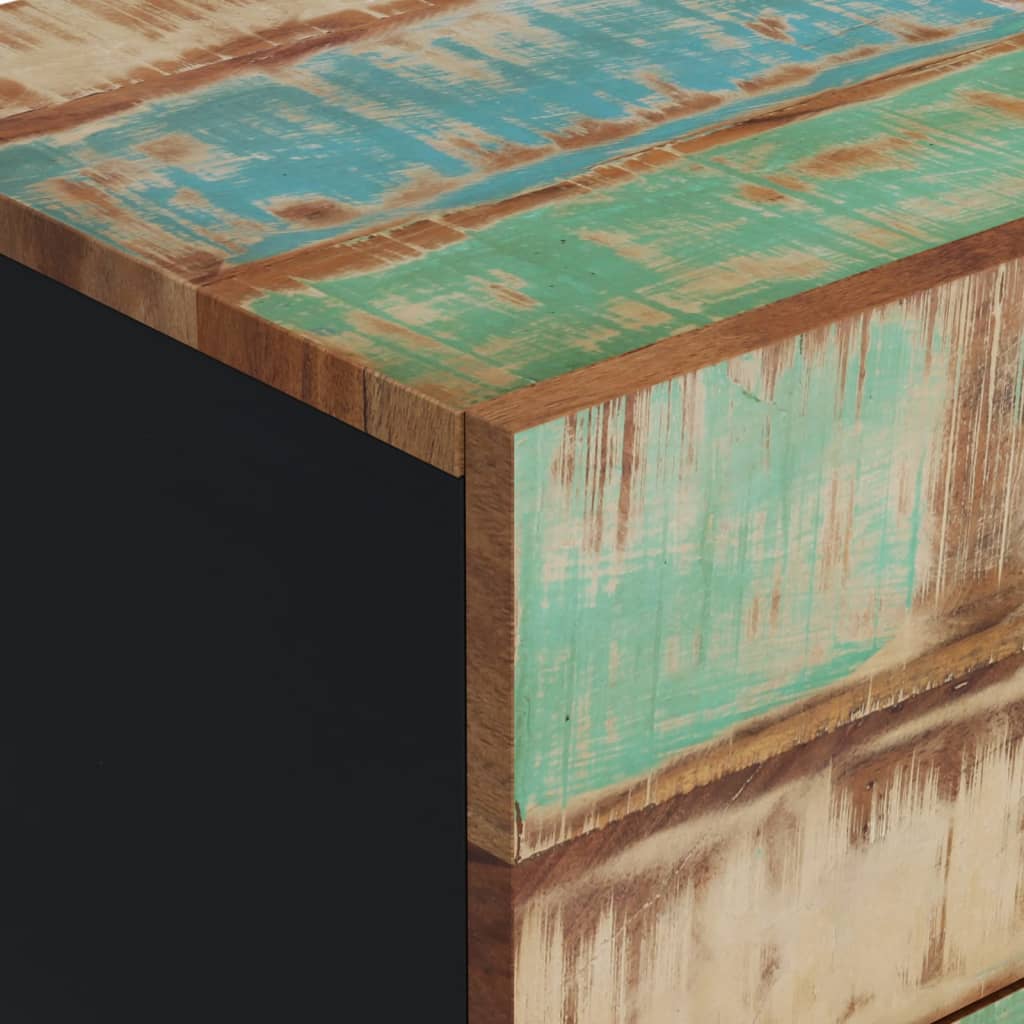 Credenza con 3 Cassetti 40x33,5x75cm Legno Massello di Recupero