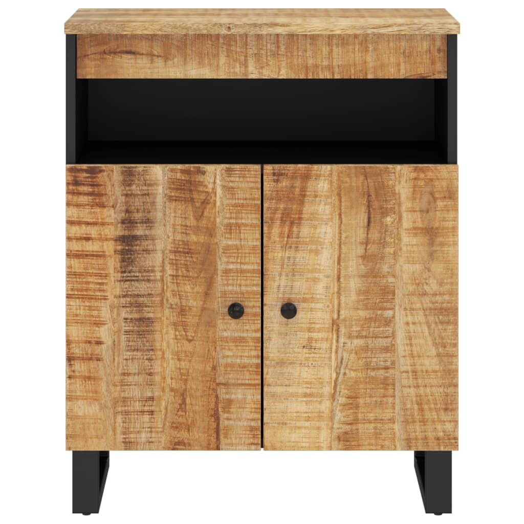 Credenza con 2 Ante 60x33x75 cm in Legno Massello di Mango - homemem39