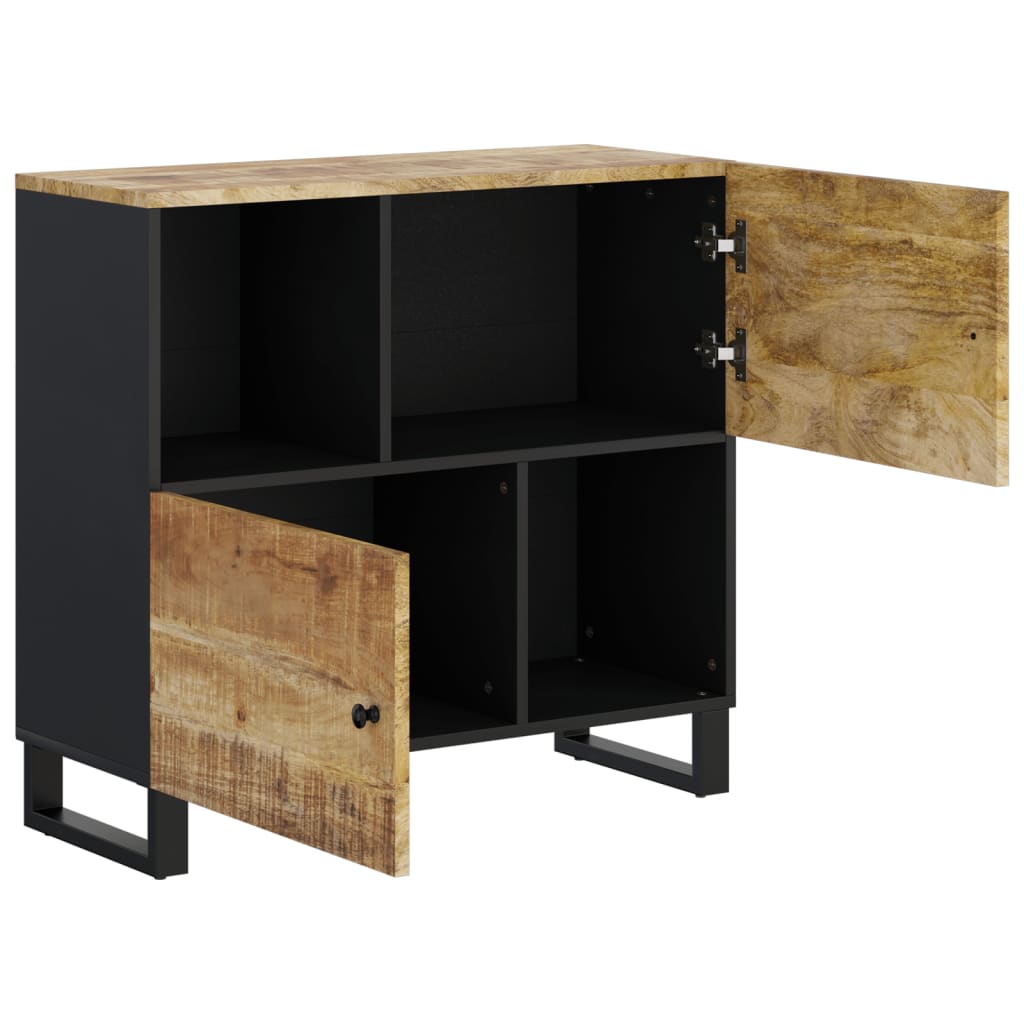 Credenza con 2 Ante 80x33x75 cm in Legno Massello di Mango