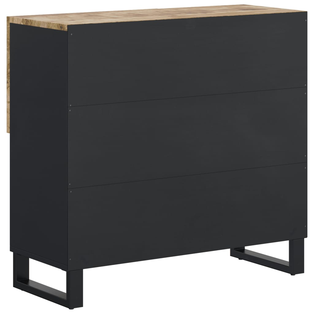 Credenza con 2 Ante 80x33x75 cm in Legno Massello di Mango