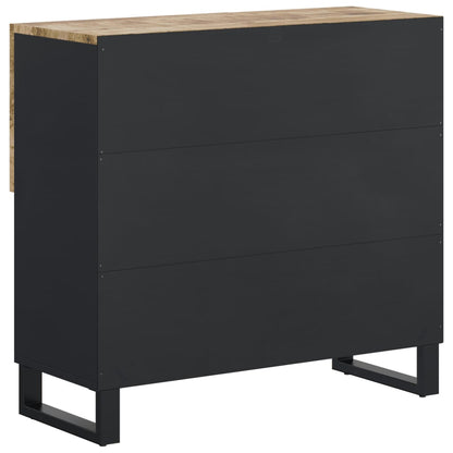 Credenza con 2 Ante 80x33x75 cm in Legno Massello di Mango