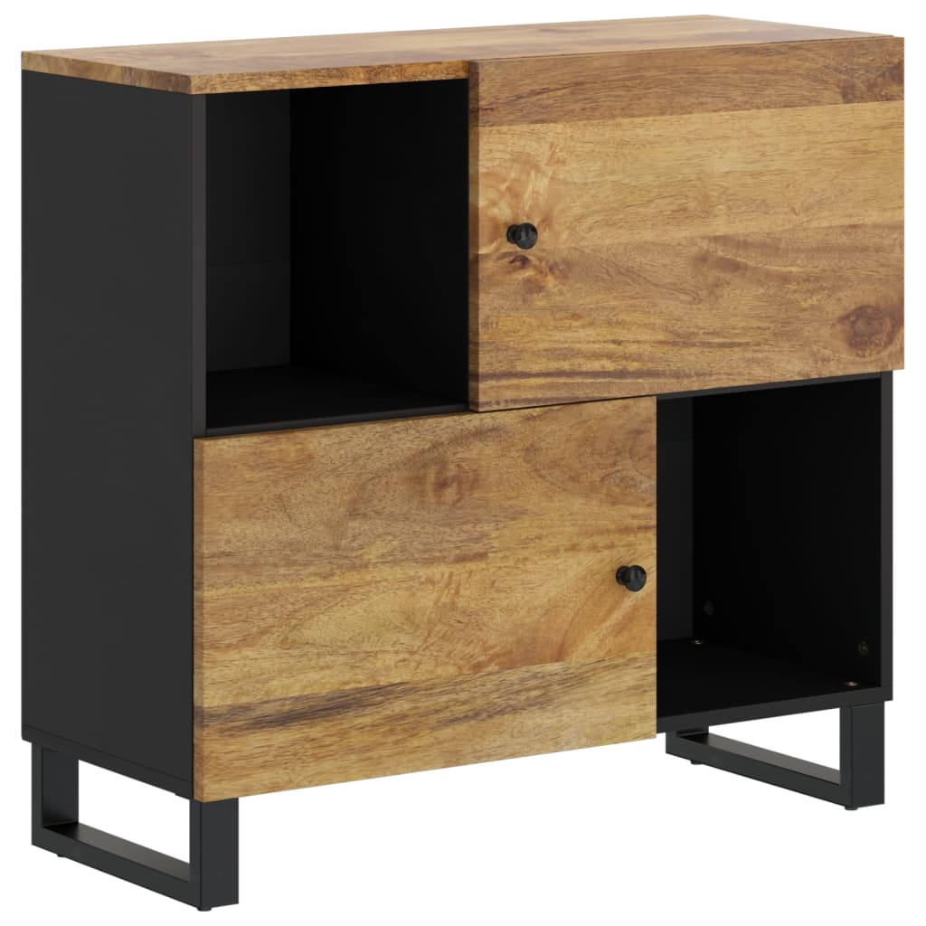 Credenza con 2 Ante 80x33x75 cm in Legno Massello di Mango