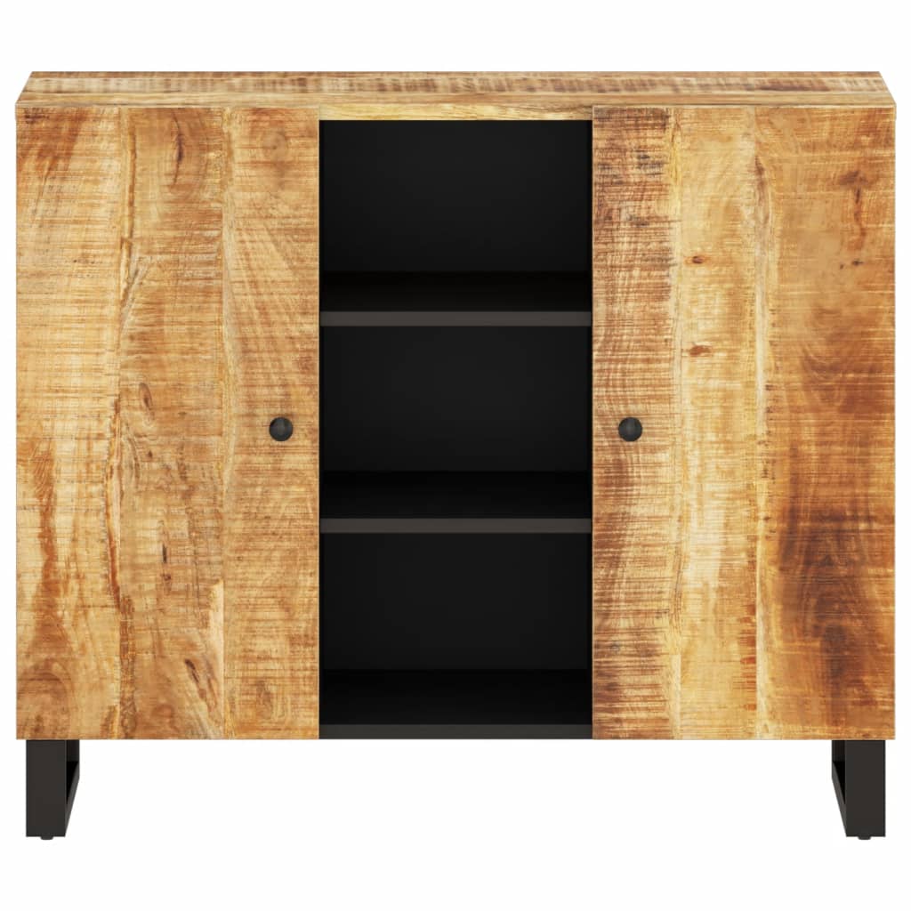 Credenza con 2 Ante 90x33x75 cm in Legno Massello di Mango
