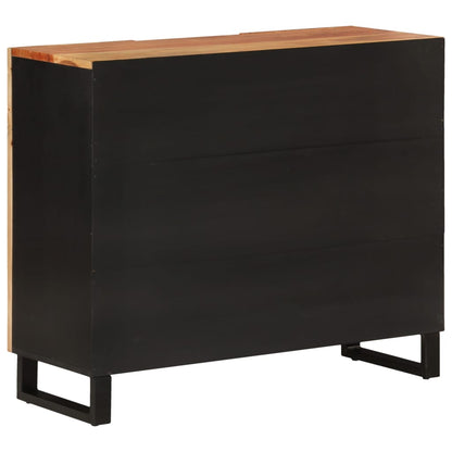 Credenza con 2 Ante 90x33x75 cm in Legno Massello di Acacia