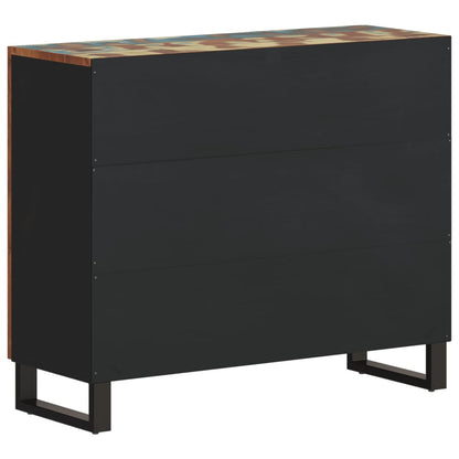 Credenza con 2 Ante 90x33x75 cm in Legno Massello di Recupero