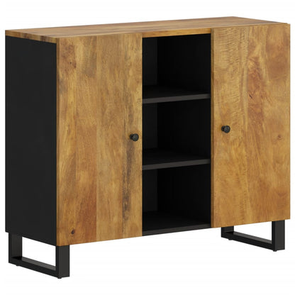 Credenza con 2 Ante 90x33x75 cm in Legno Massello di Mango