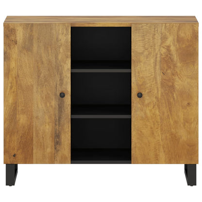 Credenza con 2 Ante 90x33x75 cm in Legno Massello di Mango - homemem39